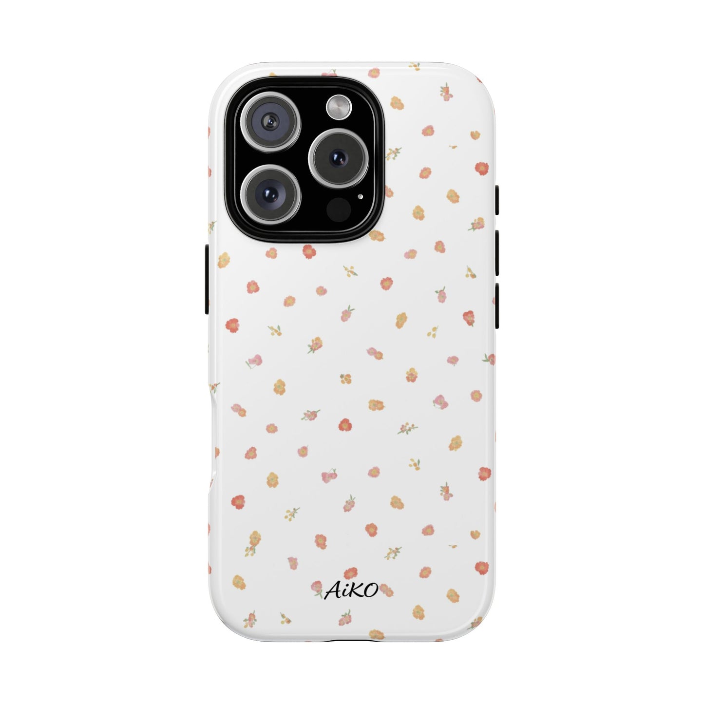 Floral Confetti Tough Phone Case — Minimal White with Tiny Rose Petals