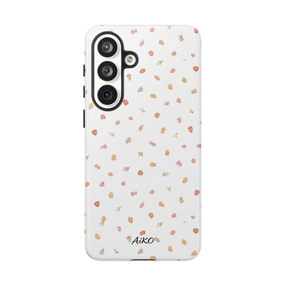 Floral Confetti Tough Phone Case — Minimal White with Tiny Rose Petals