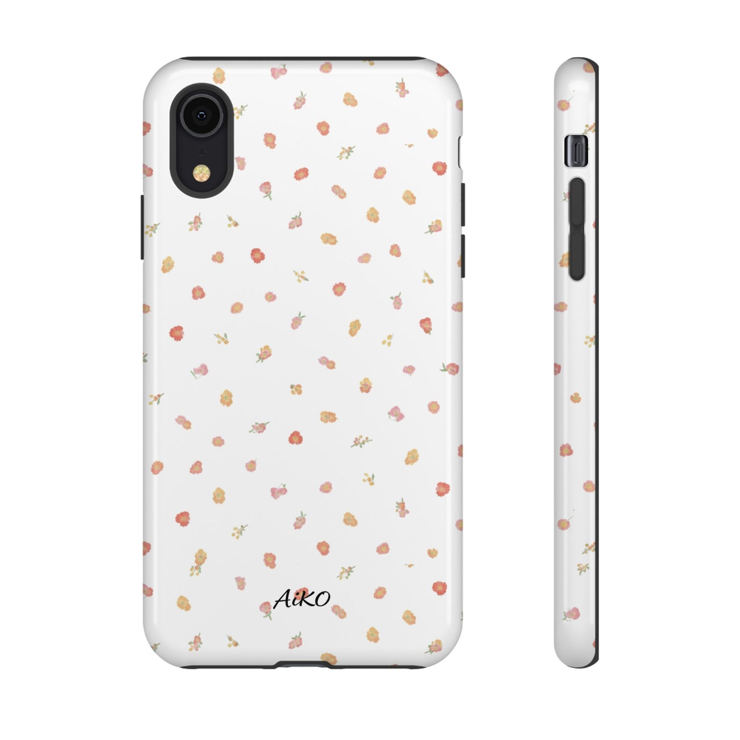 Floral Confetti Tough Phone Case — Minimal White with Tiny Rose Petals