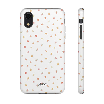 Floral Confetti Tough Phone Case — Minimal White with Tiny Rose Petals