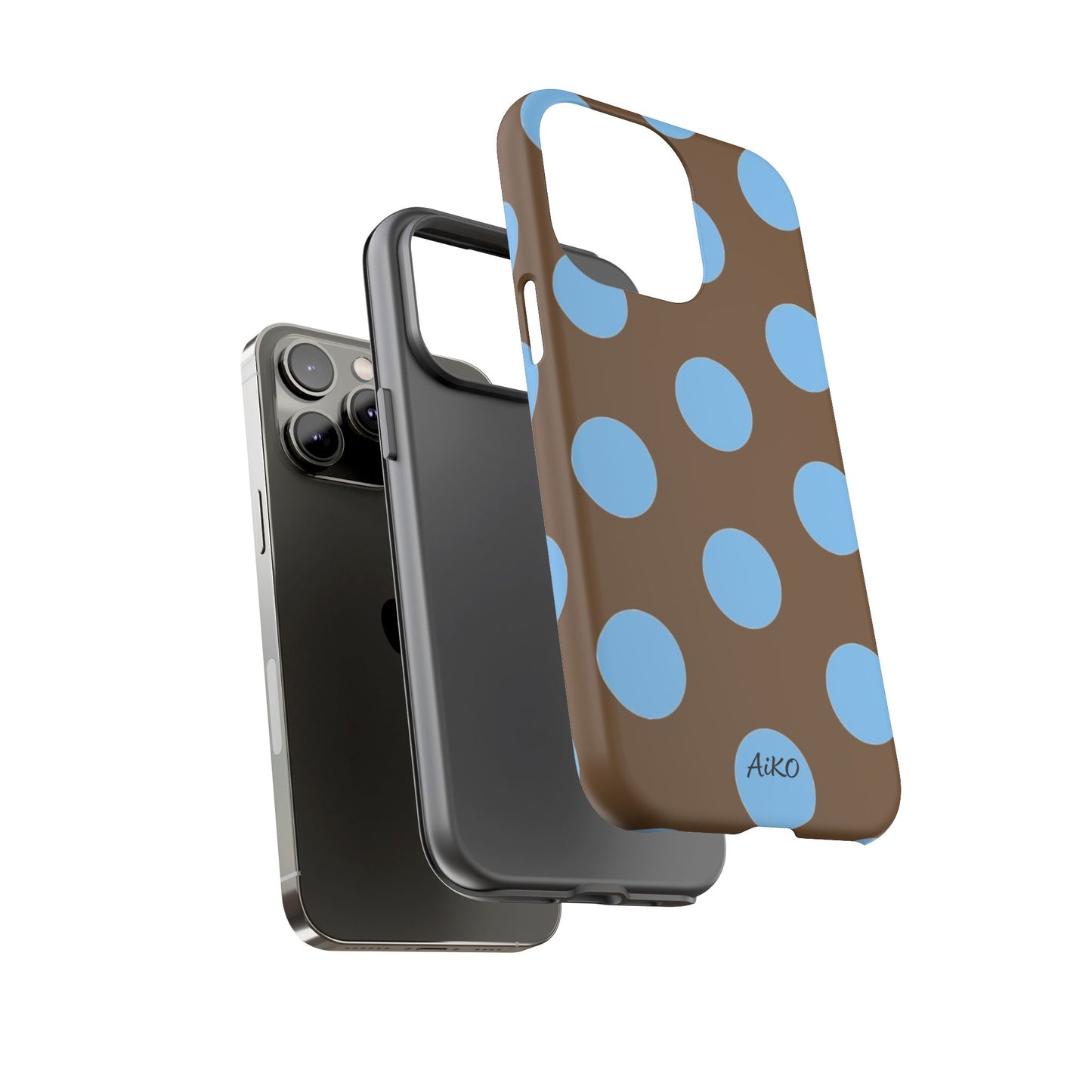 Polka Dots (Blue & Brown)