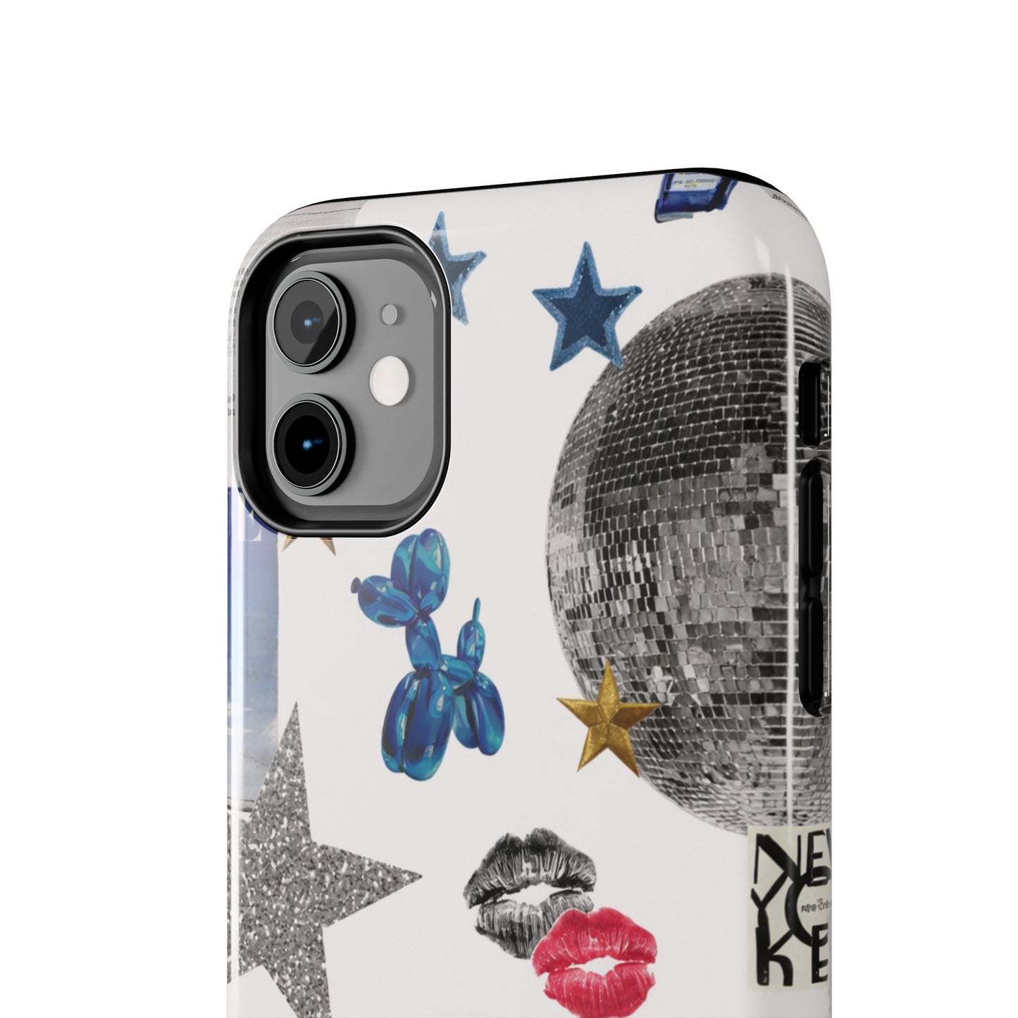 Glam Collage — Tough Protective Phone Case (disco ball, lips, stars)