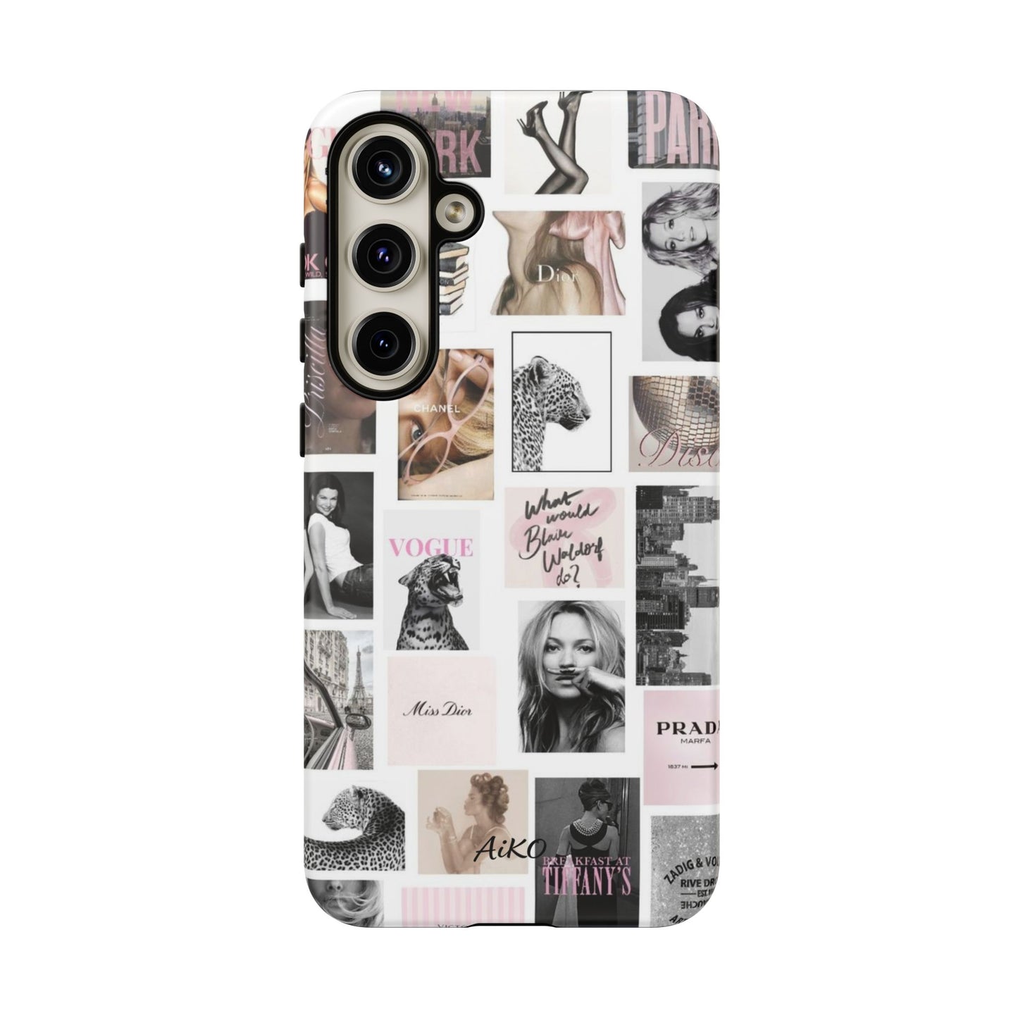 Fashion Collage Phone Case — Pink Vogue Magazine Aesthetic Tough Case
