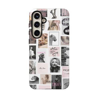 Fashion Collage Phone Case — Pink Vogue Magazine Aesthetic Tough Case