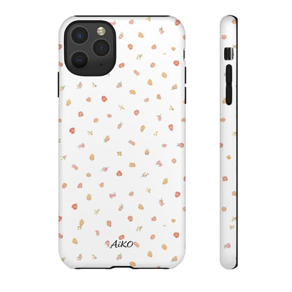 Floral Confetti Tough Phone Case — Minimal White with Tiny Rose Petals