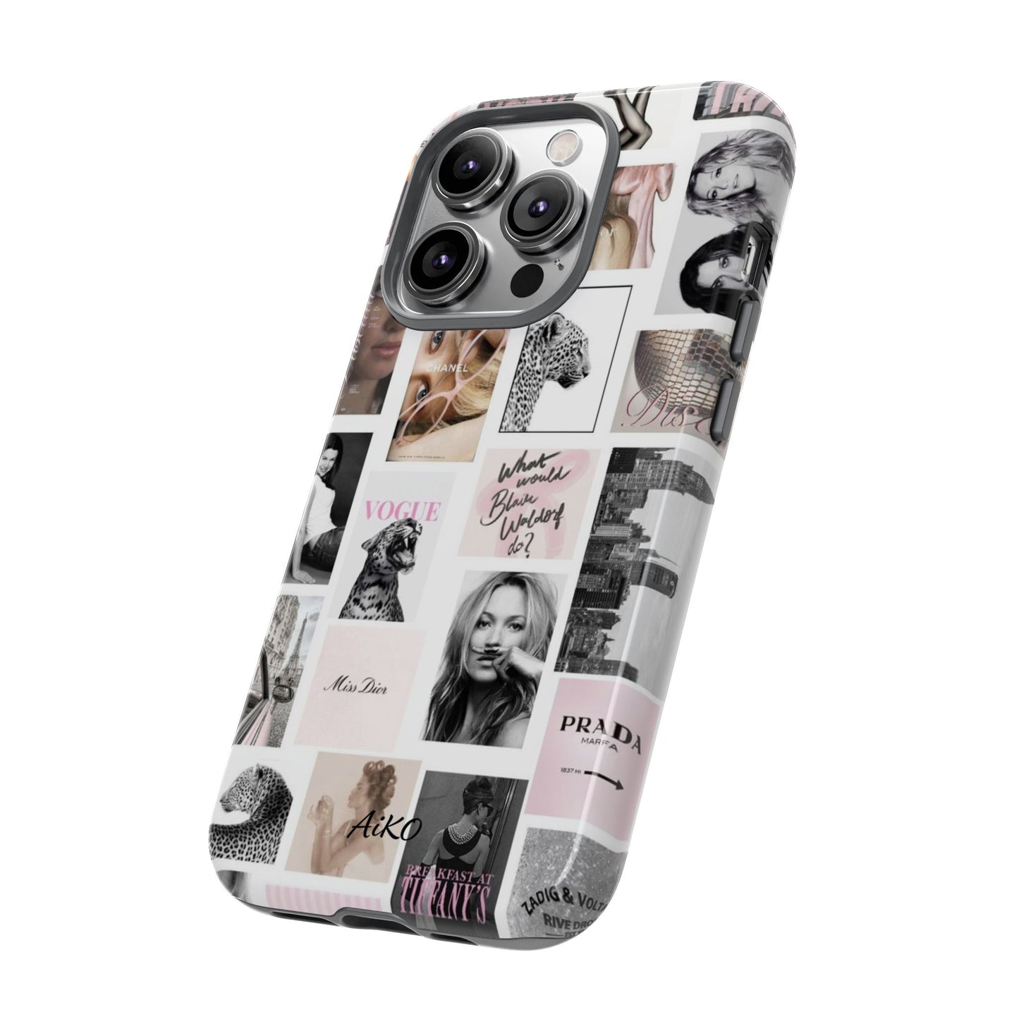 Fashion Collage Phone Case — Pink Vogue Magazine Aesthetic Tough Case