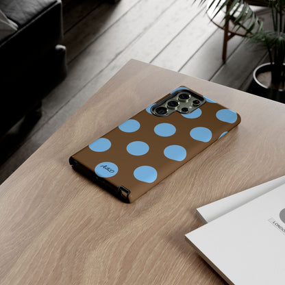 Polka Dots (Blue & Brown)