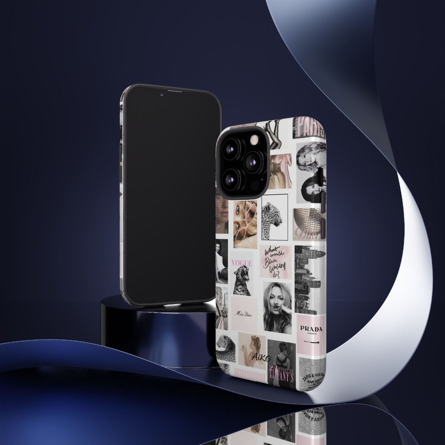 Fashion Collage Phone Case — Pink Vogue Magazine Aesthetic Tough Case