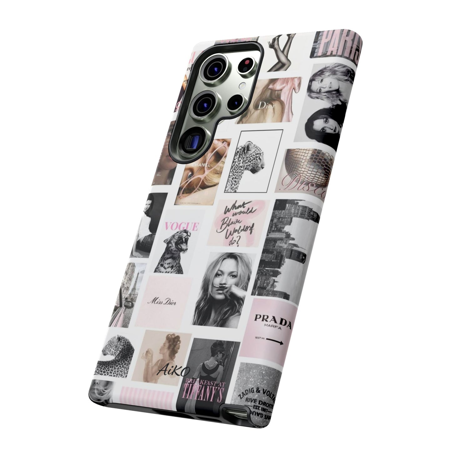 Fashion Collage Phone Case — Pink Vogue Magazine Aesthetic Tough Case