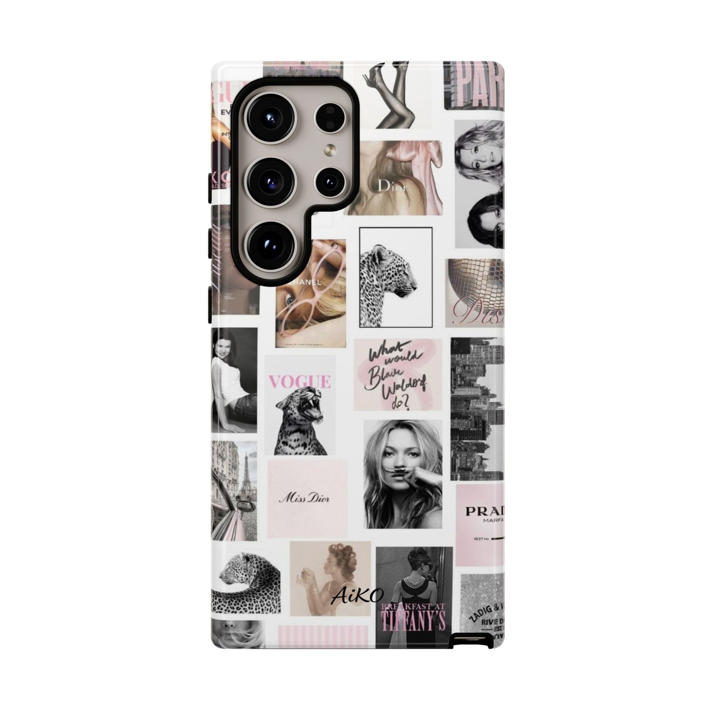 Fashion Collage Phone Case — Pink Vogue Magazine Aesthetic Tough Case