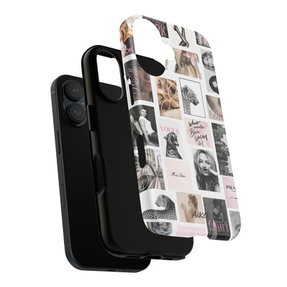 Fashion Collage Phone Case — Pink Vogue Magazine Aesthetic Tough Case