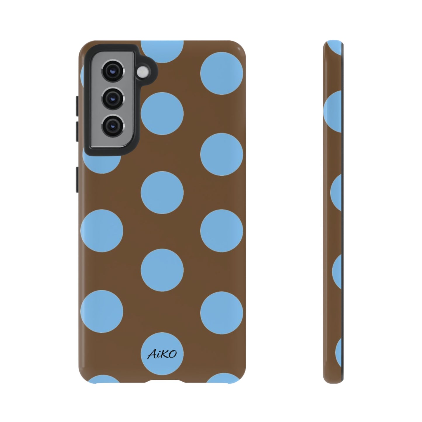 Polka Dots (Blue & Brown)