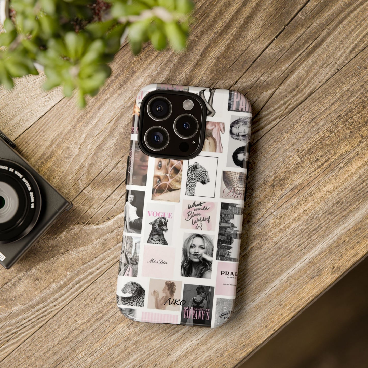 Fashion Collage Phone Case — Pink Vogue Magazine Aesthetic Tough Case
