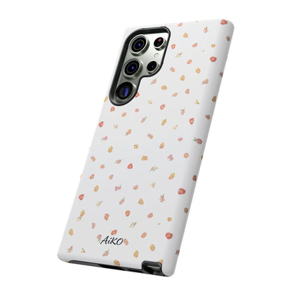 Floral Confetti Tough Phone Case — Minimal White with Tiny Rose Petals