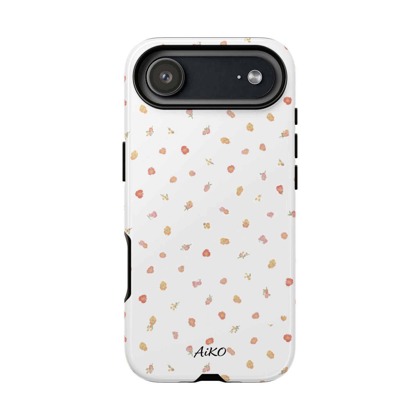 Floral Confetti Tough Phone Case — Minimal White with Tiny Rose Petals