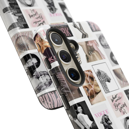Fashion Collage Phone Case — Pink Vogue Magazine Aesthetic Tough Case