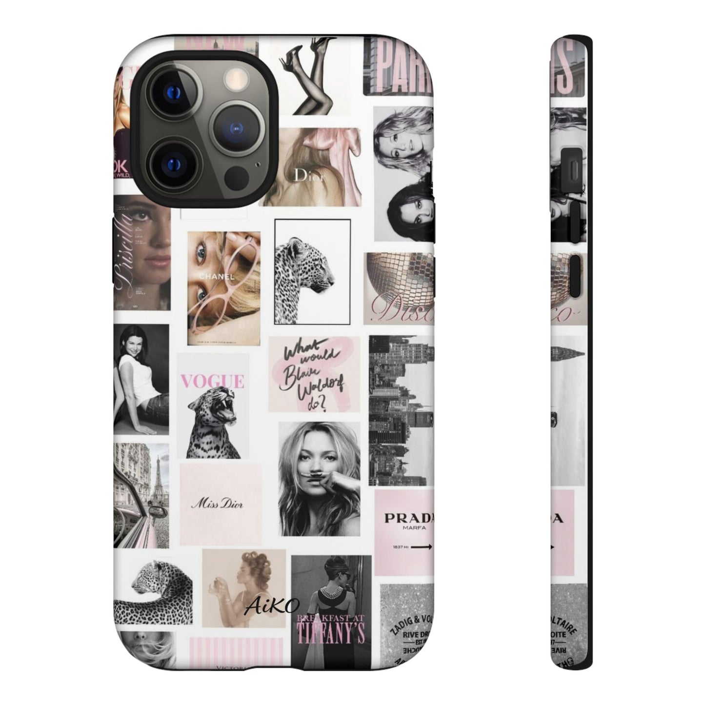 Fashion Collage Phone Case — Pink Vogue Magazine Aesthetic Tough Case
