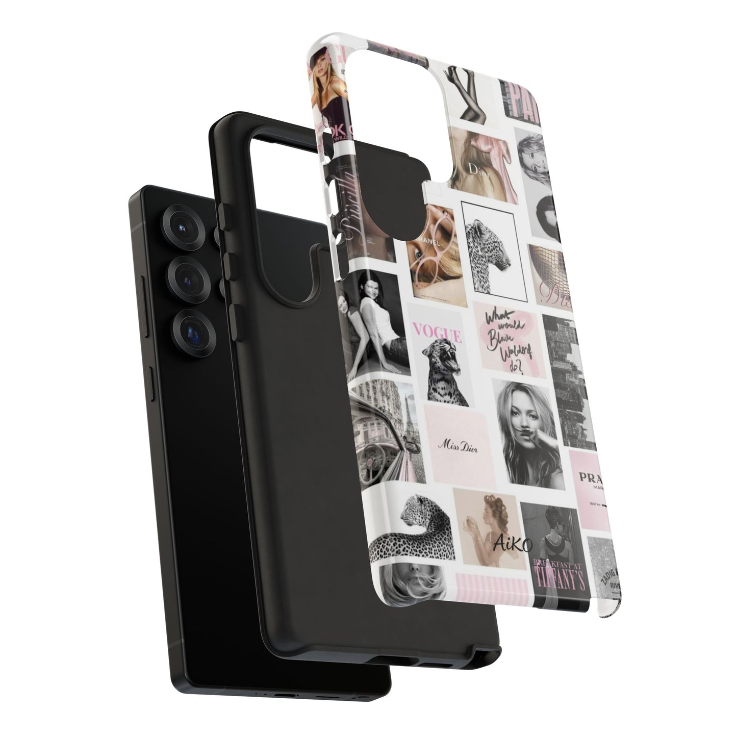 Fashion Collage Phone Case — Pink Vogue Magazine Aesthetic Tough Case