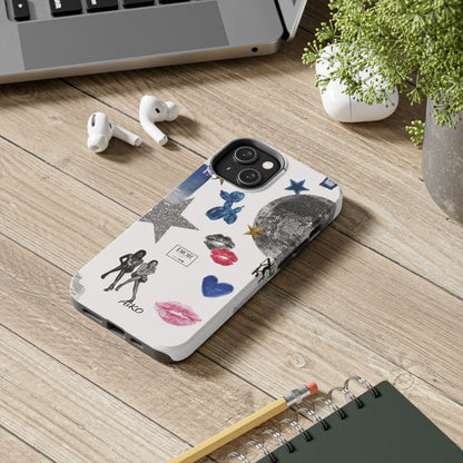Glam Collage — Tough Protective Phone Case (disco ball, lips, stars)