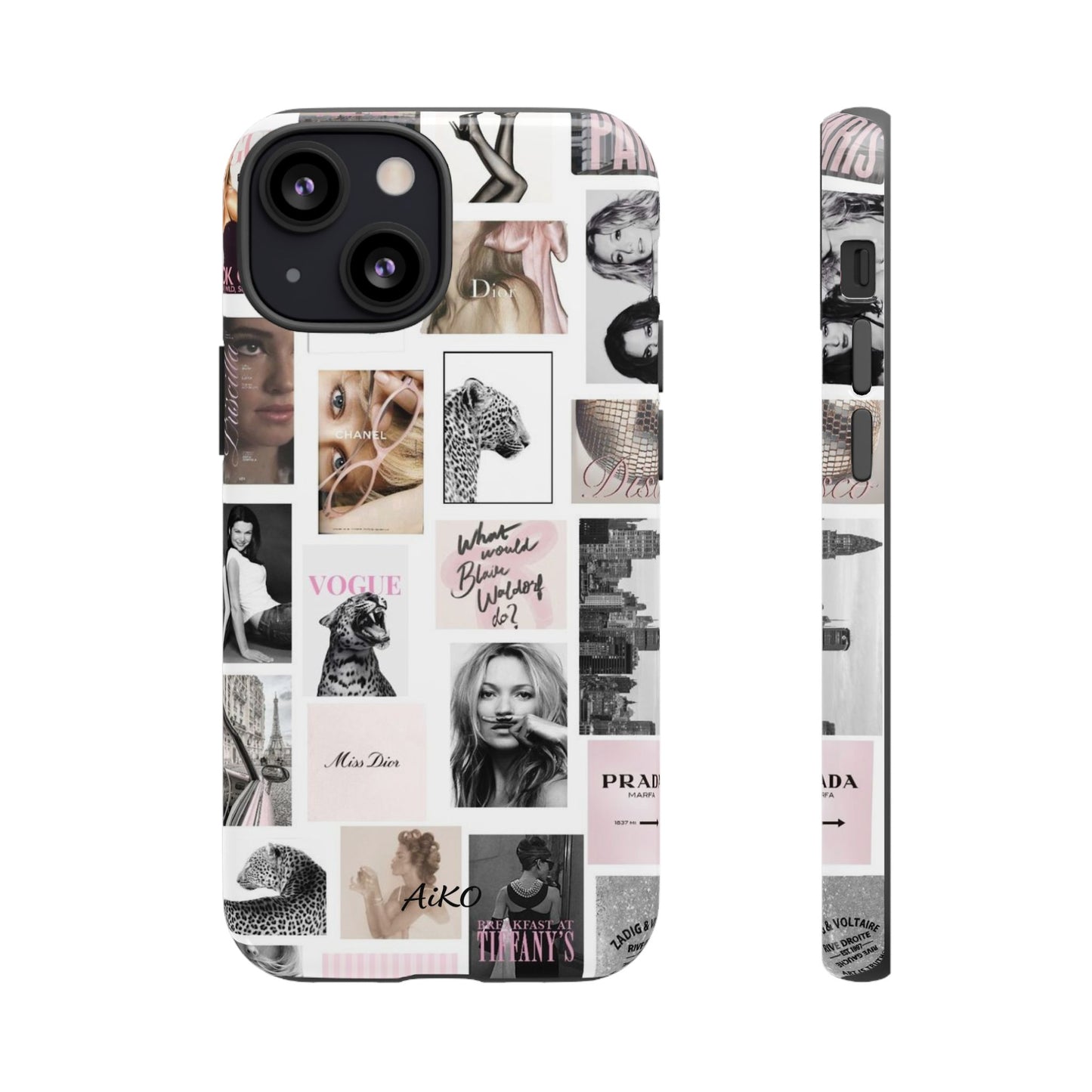 Fashion Collage Phone Case — Pink Vogue Magazine Aesthetic Tough Case