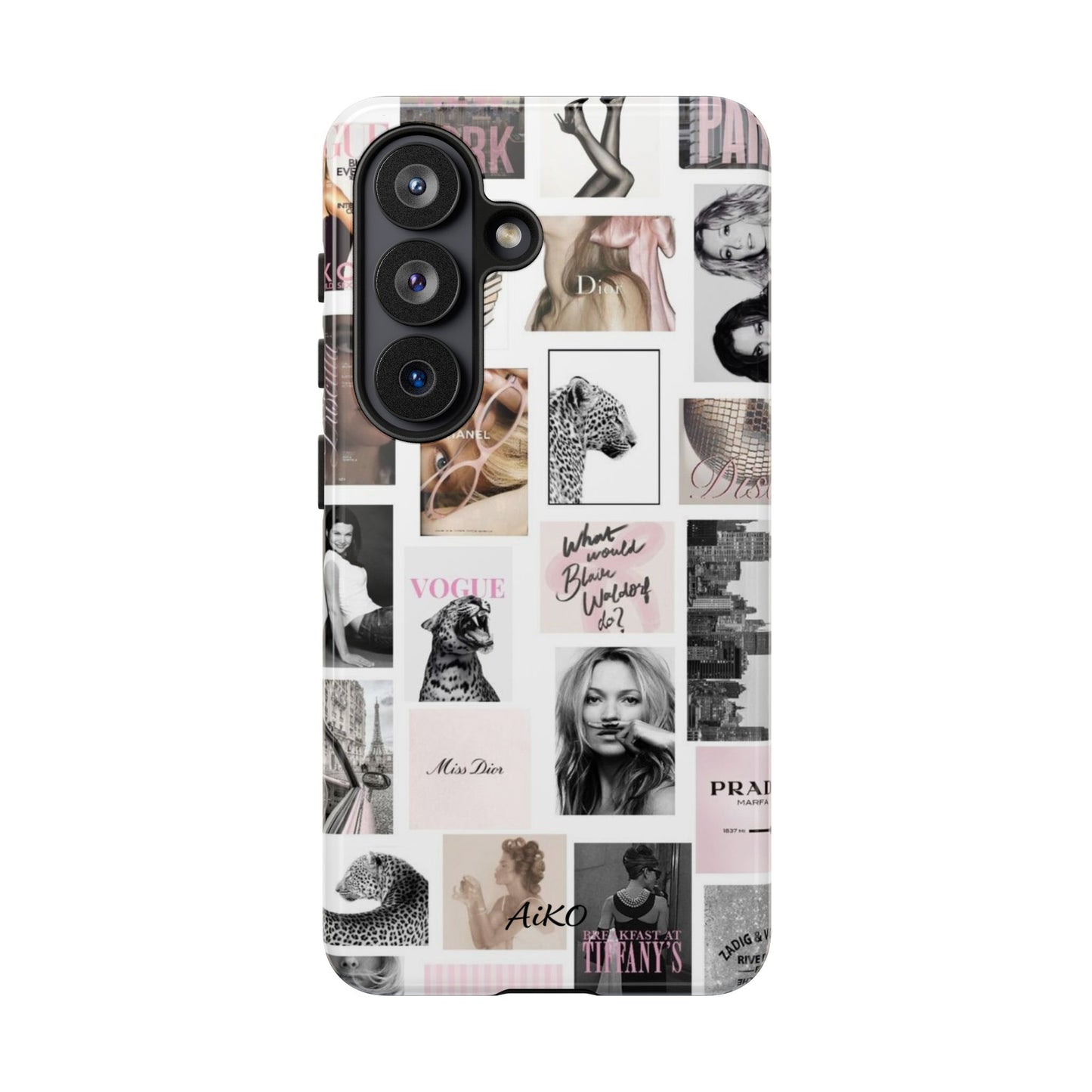 Fashion Collage Phone Case — Pink Vogue Magazine Aesthetic Tough Case