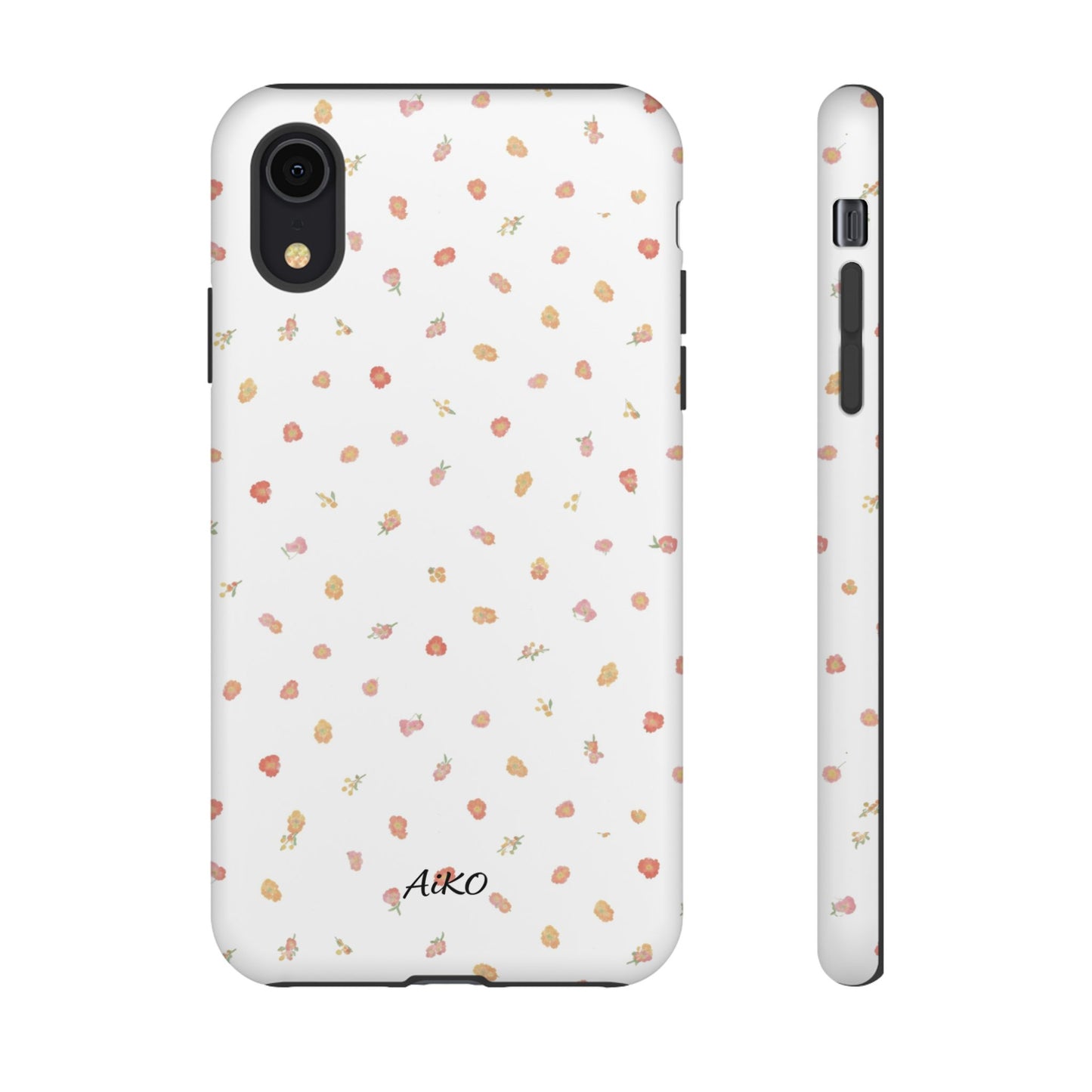 Floral Confetti Tough Phone Case — Minimal White with Tiny Rose Petals