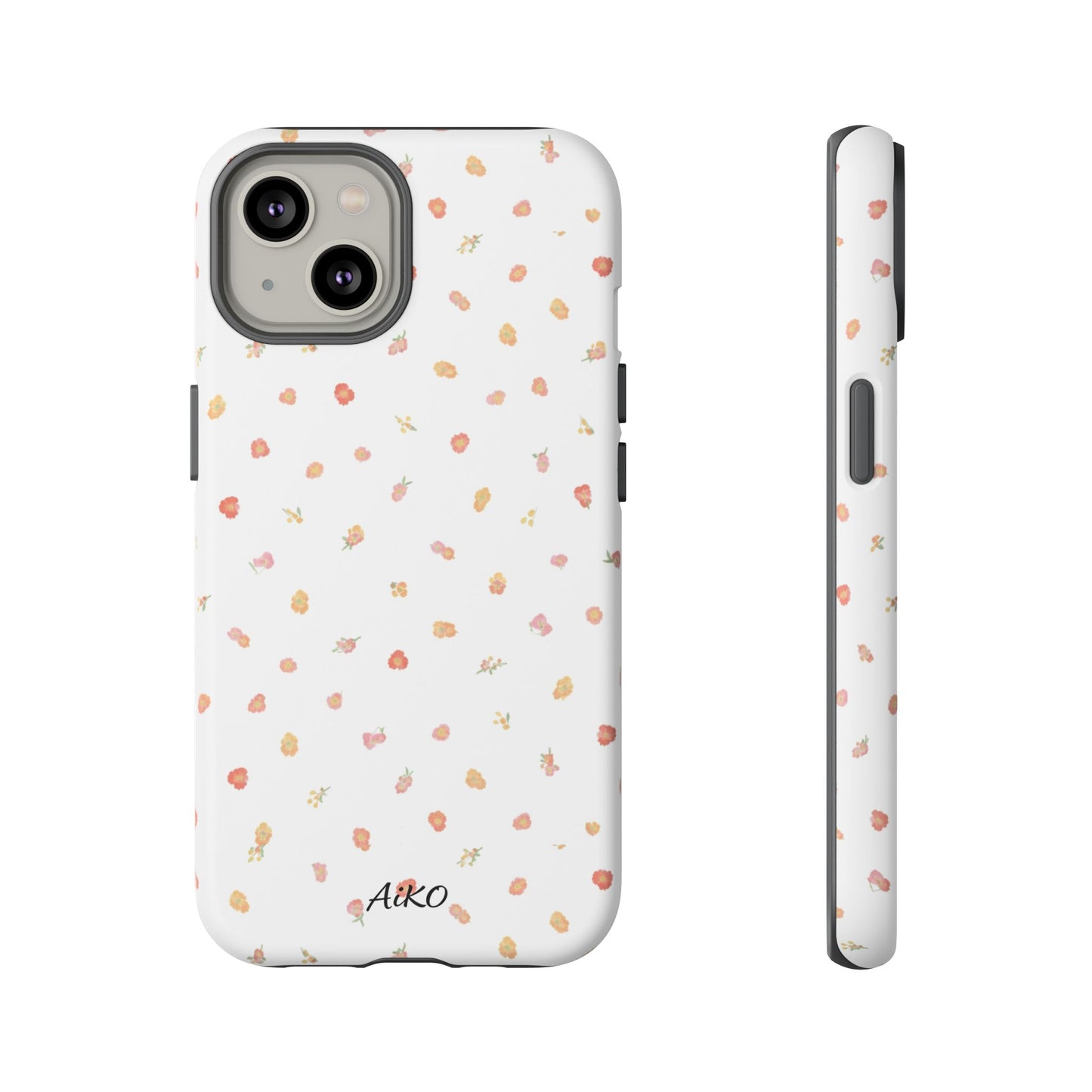 Floral Confetti Tough Phone Case — Minimal White with Tiny Rose Petals