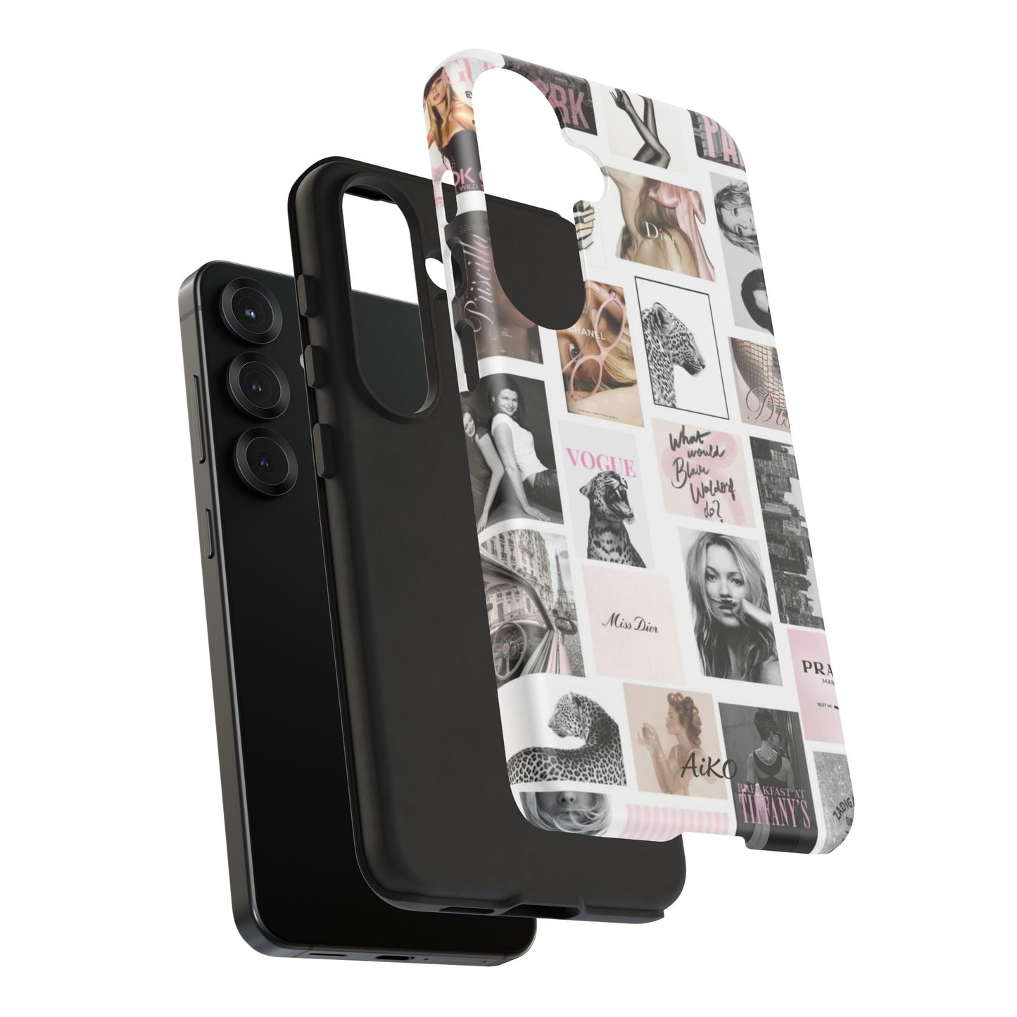 Fashion Collage Phone Case — Pink Vogue Magazine Aesthetic Tough Case