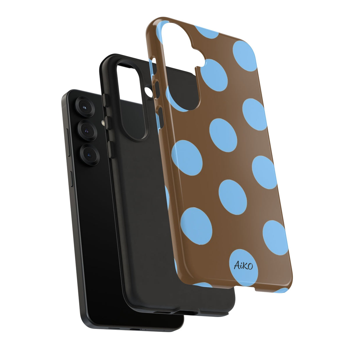 Polka Dots (Blue & Brown)