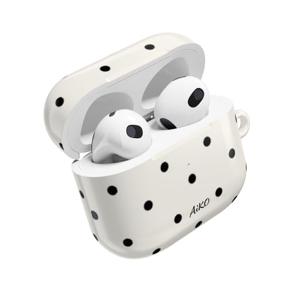 Polka Dot ( White and Black) AirPods Cases