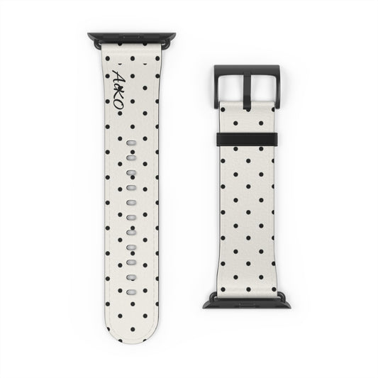 Polka Dot ( White and Black) Apple Watch Band