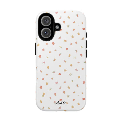 Floral Confetti Tough Phone Case — Minimal White with Tiny Rose Petals