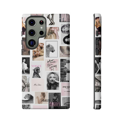 Fashion Collage Phone Case — Pink Vogue Magazine Aesthetic Tough Case