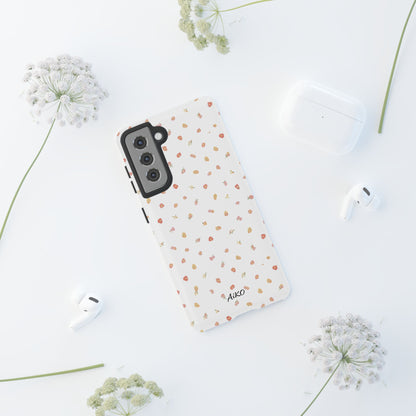 Floral Confetti Tough Phone Case — Minimal White with Tiny Rose Petals