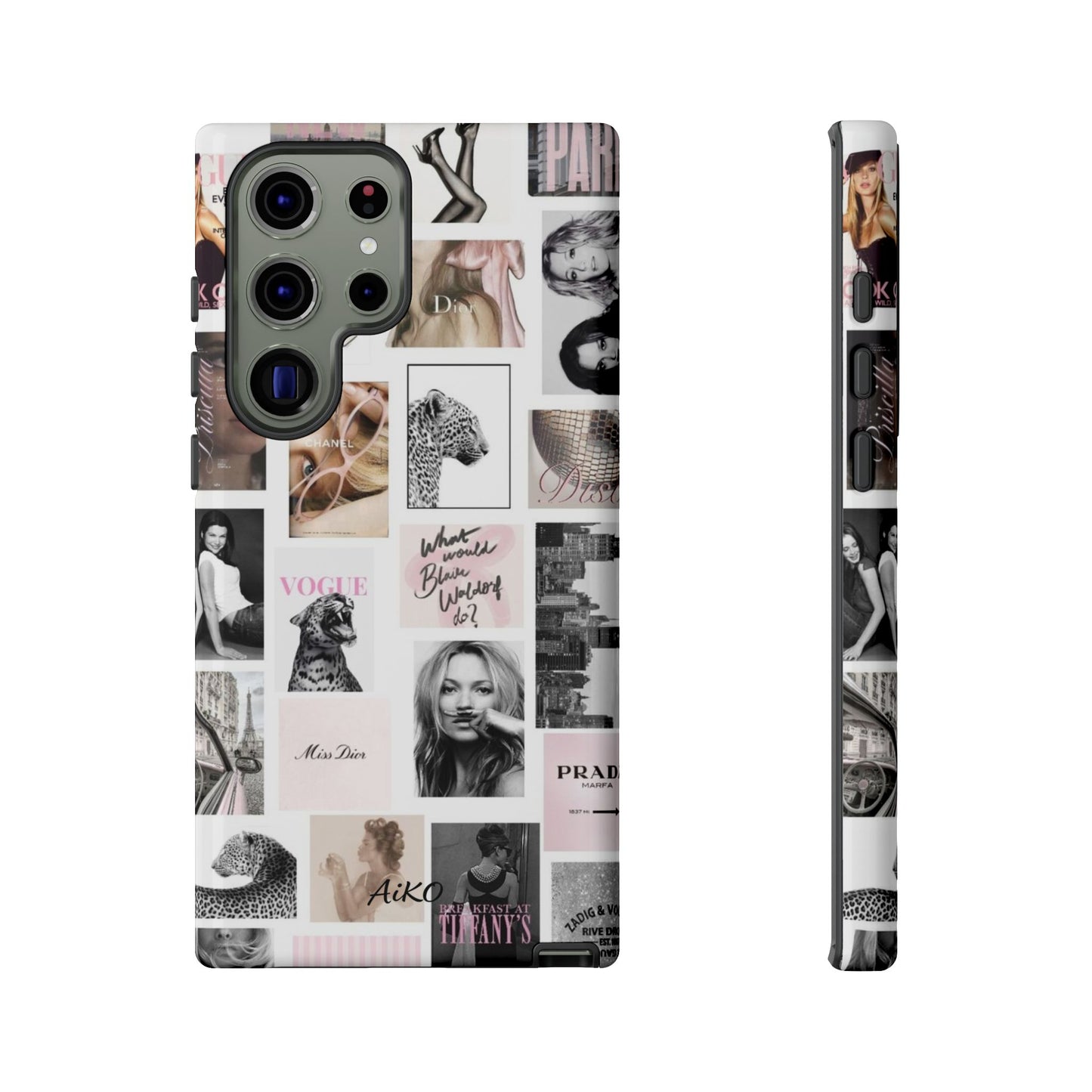 Fashion Collage Phone Case — Pink Vogue Magazine Aesthetic Tough Case