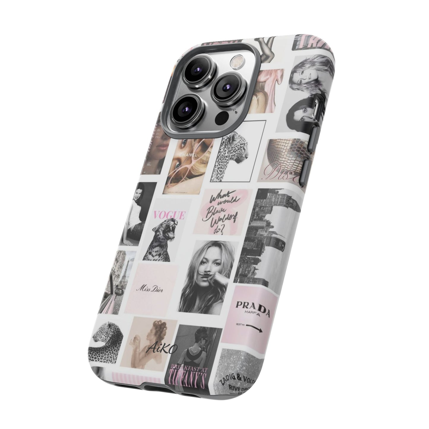 Fashion Collage Phone Case — Pink Vogue Magazine Aesthetic Tough Case