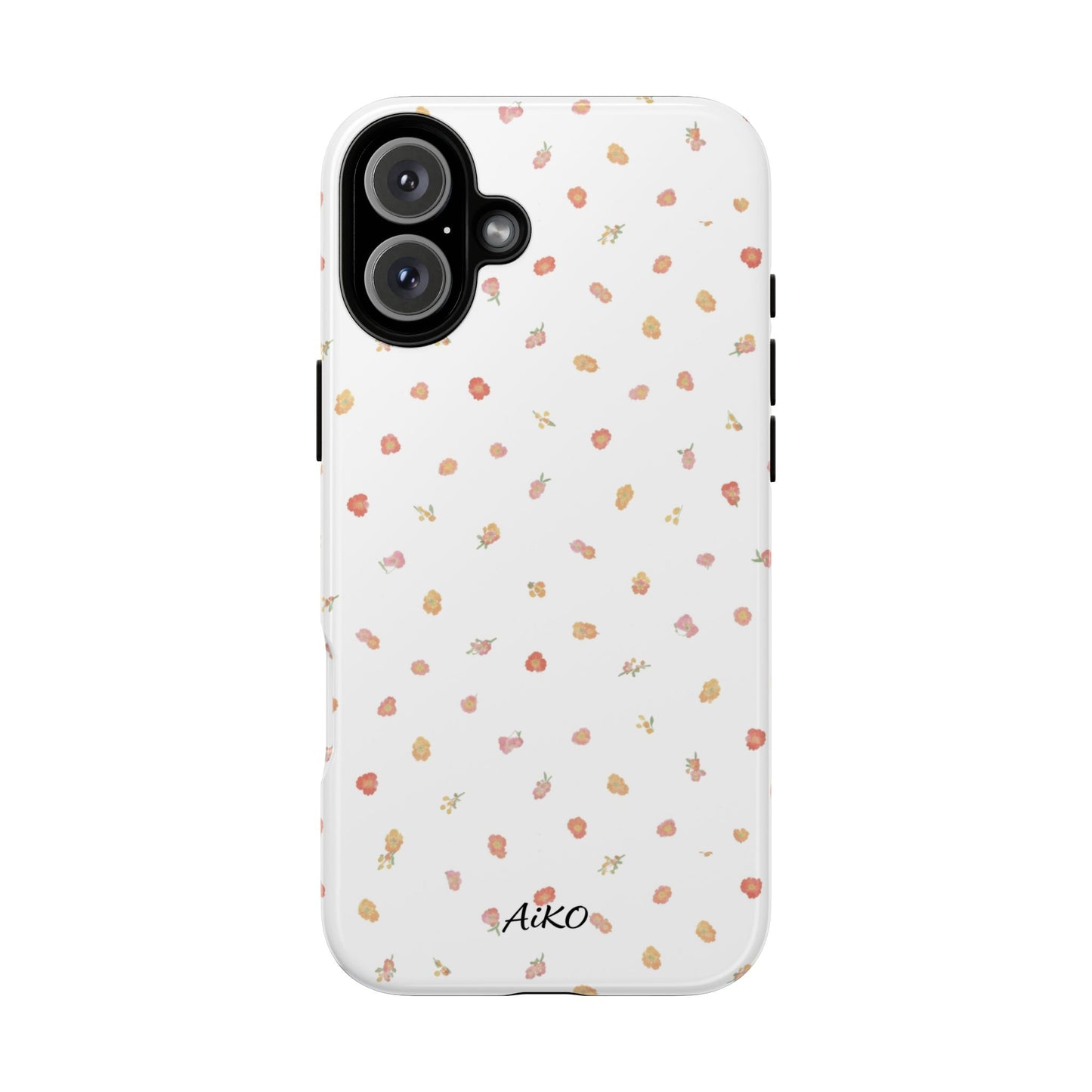 Floral Confetti Tough Phone Case — Minimal White with Tiny Rose Petals
