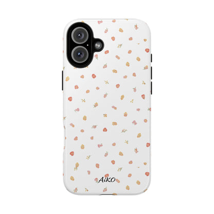 Floral Confetti Tough Phone Case — Minimal White with Tiny Rose Petals