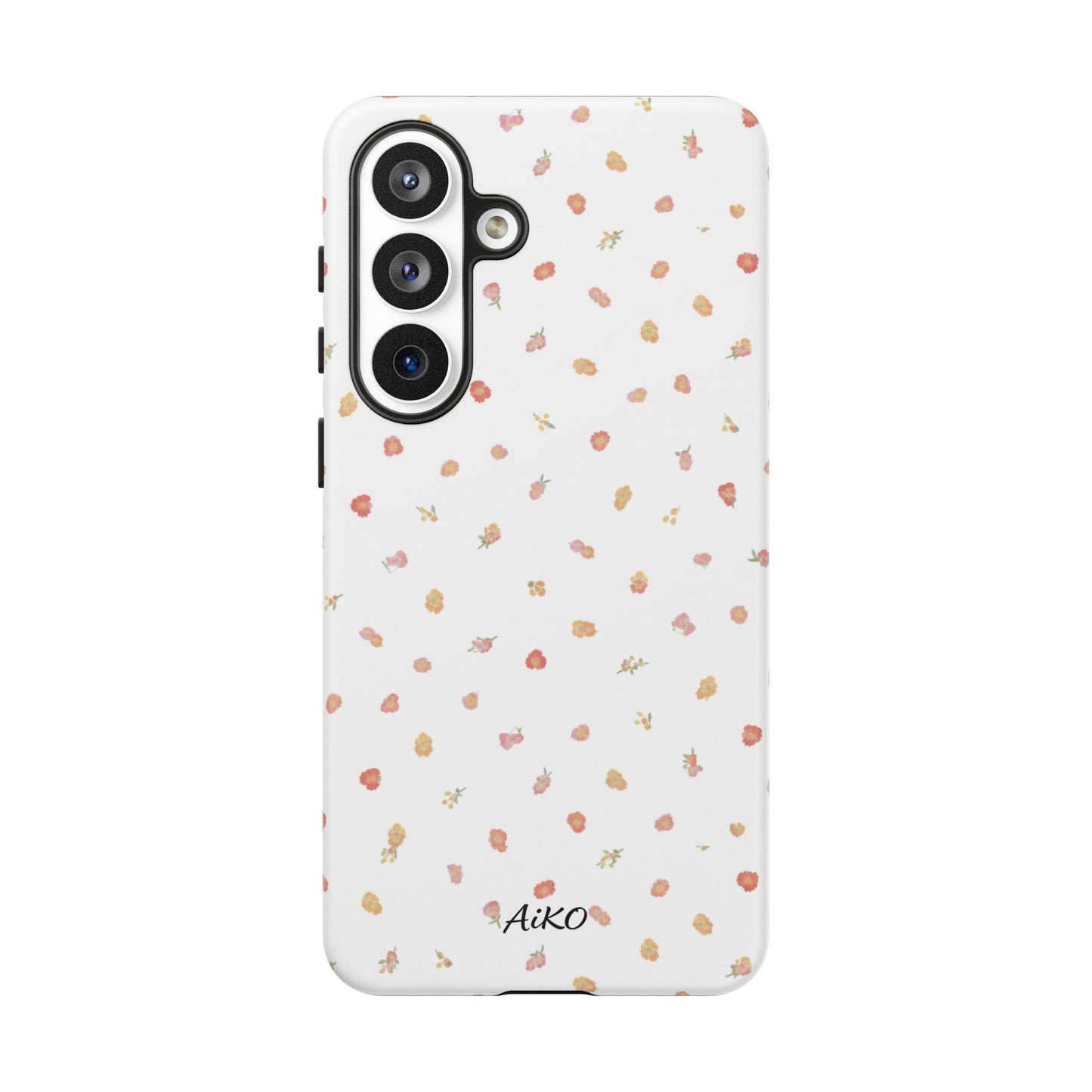Floral Confetti Tough Phone Case — Minimal White with Tiny Rose Petals