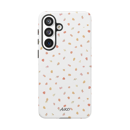 Floral Confetti Tough Phone Case — Minimal White with Tiny Rose Petals