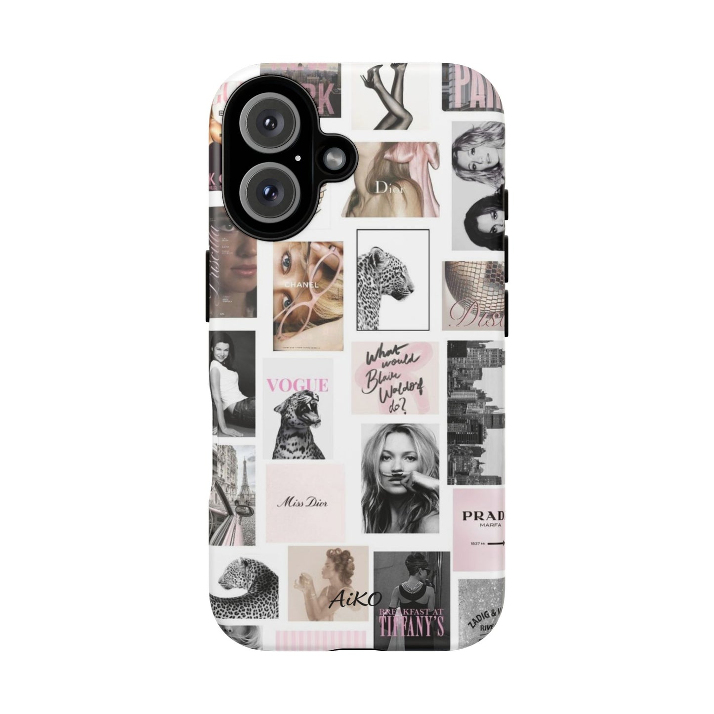 Fashion Collage Phone Case — Pink Vogue Magazine Aesthetic Tough Case