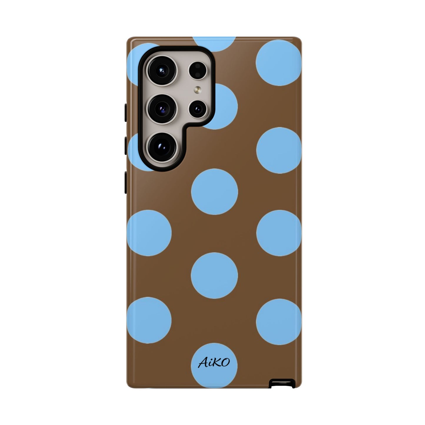 Polka Dots (Blue & Brown)