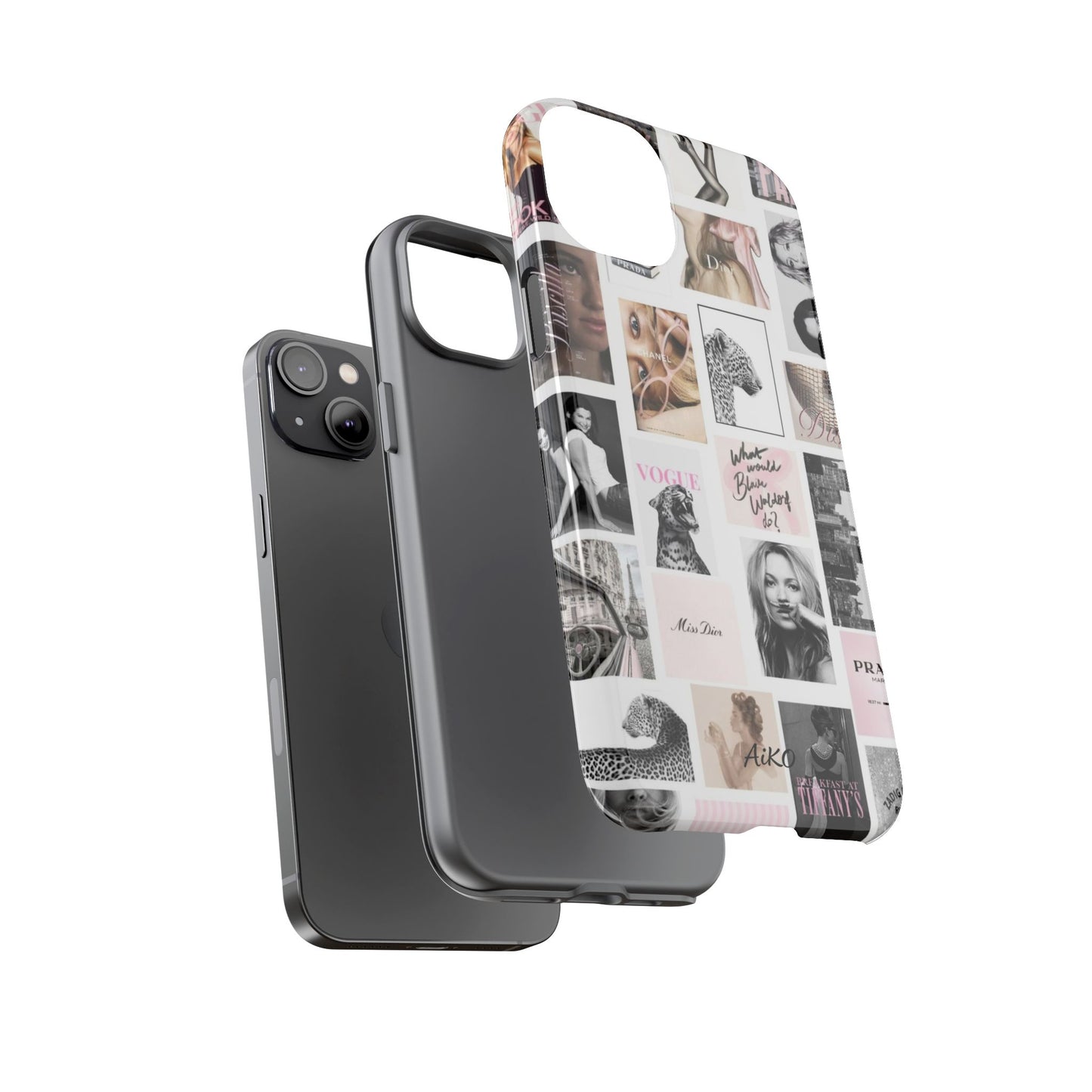 Fashion Collage Phone Case — Pink Vogue Magazine Aesthetic Tough Case