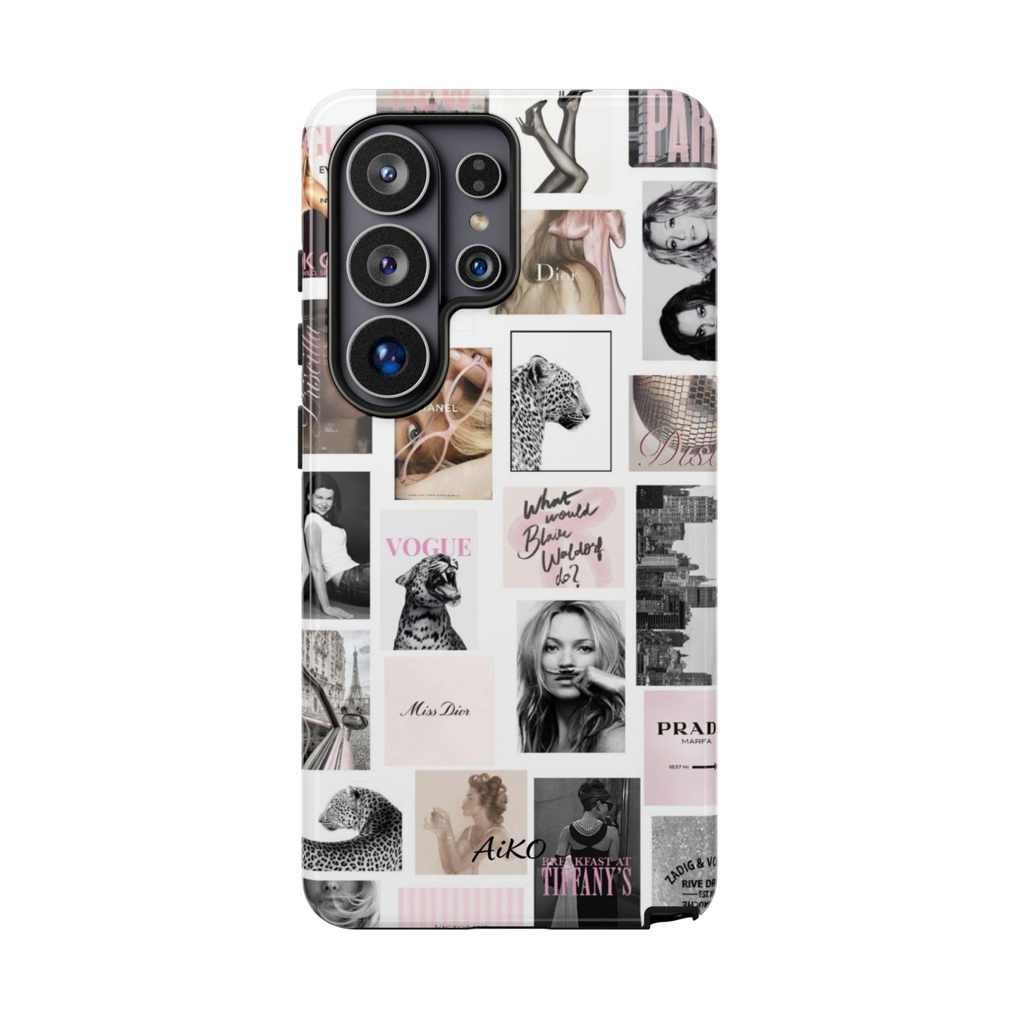 Fashion Collage Phone Case — Pink Vogue Magazine Aesthetic Tough Case