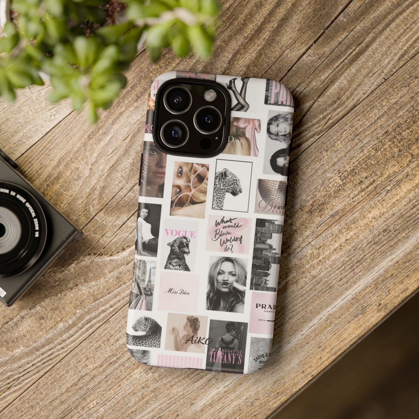 Fashion Collage Phone Case — Pink Vogue Magazine Aesthetic Tough Case