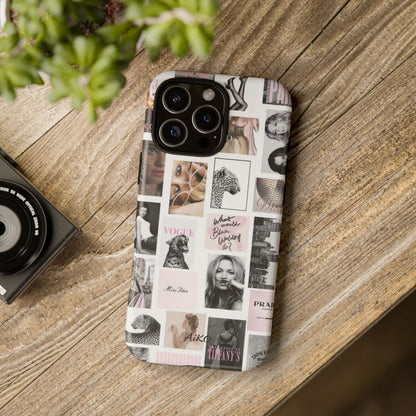 Fashion Collage Phone Case — Pink Vogue Magazine Aesthetic Tough Case