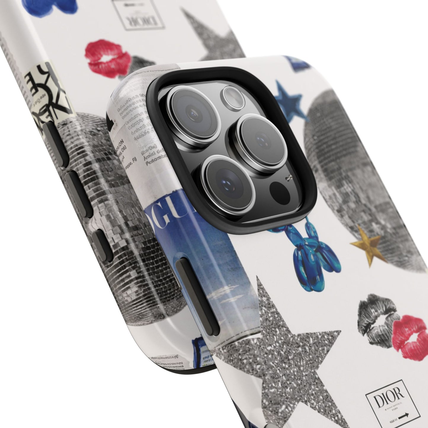 Glam Collage — Tough Protective Phone Case (disco ball, lips, stars)
