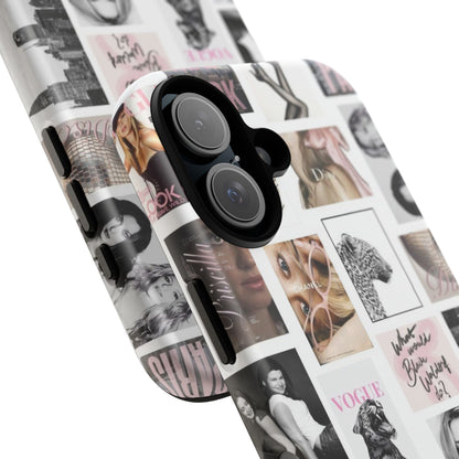 Fashion Collage Phone Case — Pink Vogue Magazine Aesthetic Tough Case