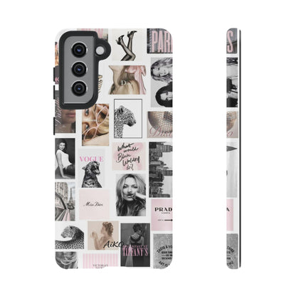 Fashion Collage Phone Case — Pink Vogue Magazine Aesthetic Tough Case