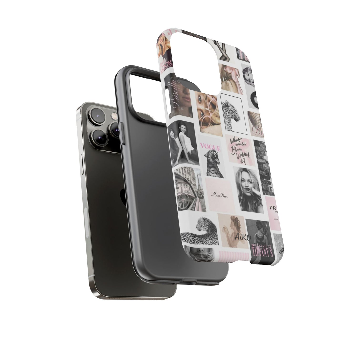 Fashion Collage Phone Case — Pink Vogue Magazine Aesthetic Tough Case